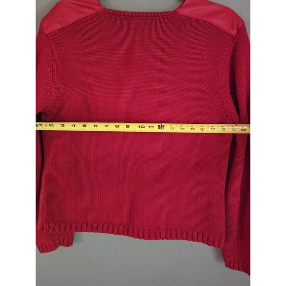 Maurice Sasson Women’s Leather Knit Cotton Jacket Sz XL Y2K 00s Edgy Streetwear - Picture 10 of 12